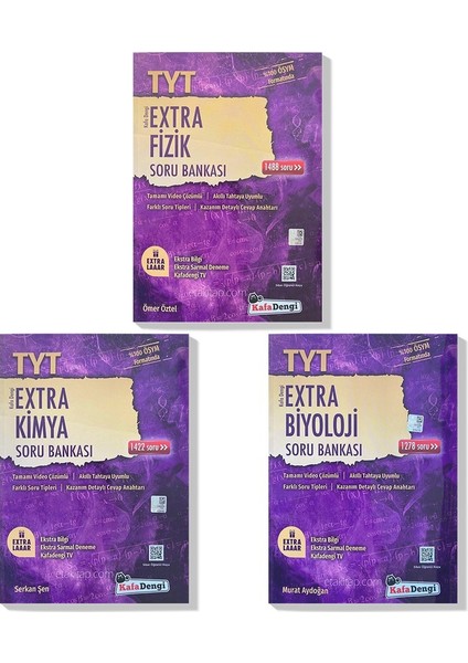 TYT 2023 Fizik Kimya Biyoloji Extra Soru Bankası Seti (3 Kitap)