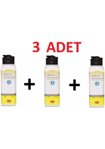 Su Bazlı Ekstra Parlak Vernik 3 Adet 3X140ML