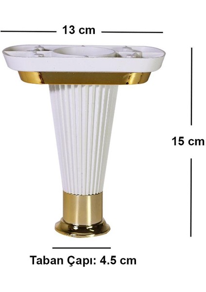 Mobilya Kanepe Baza Ayak Puf Sehpa Koltuk Ayağı 15 Cm Beyaz Gold fiyatları