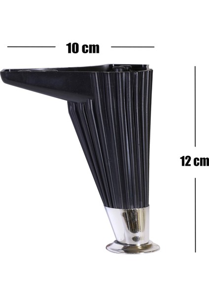 Mobilya Kanepe Masa Sehpa Ayağı Baza Ayak 12 Cm Siyah-Krom fiyatları