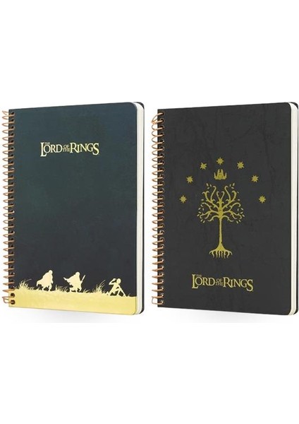 Lord Of The Rings (Yüzüklerin Efendisi) Siyah ve Yeşil Butik Defter 96 Yaprak Çizgili 17X24