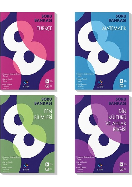 5 Yıldız Yayınları LGS 2023 Türkçe Matematik Fen Din Kültürü Soru Bankası Seti (4 Kitap)