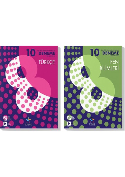 5 Yıldız Yayınları LGS 2023 Türkçe Fen Bilimleri Deneme Seti (2 Kitap)