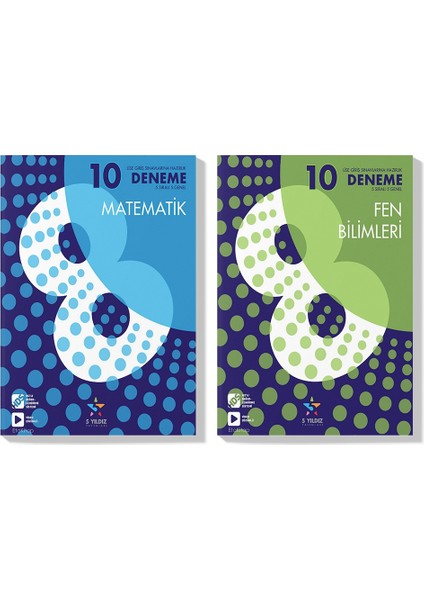 5 Yıldız Yayınları LGS 2023 Matematik Fen Bilimleri Deneme Seti (2 Kitap)