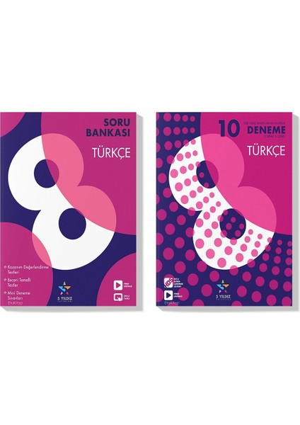 5 Yıldız Yayınları LGS 2023 Türkçe Soru Bankası & Deneme Seti (2 Kitap)
