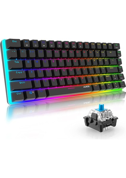 Mekanik İngilizce Q Klavye Gaming Rgb Mavi Switch Siyah AK33 Aydınlatmalı Edition Mekanik Klavye