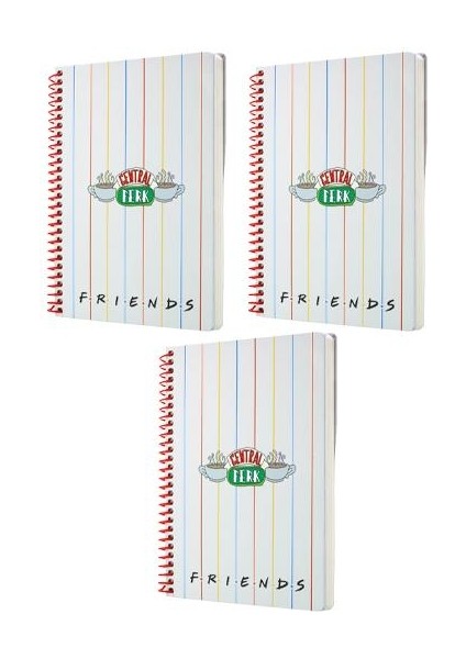 Friends Spiralli Beyaz Butik Defter 3 Adet 96 Yaprak 17X24