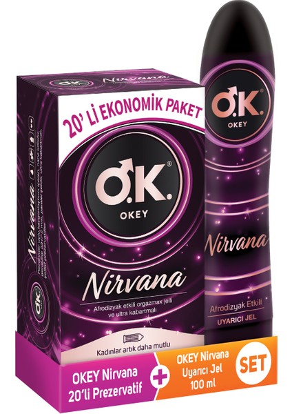 Nirvana 20'Li Prezervatif + Okey Nirvana Jel