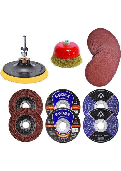 25 Parça Spiral Taşlama Cırt Zımpara Inox Metal Kesici Flap Disk