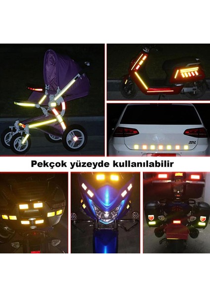 5 Metre Reflektörlü Reflektif Fosforlu Şerit Bant Ikaz Bandı Sarı