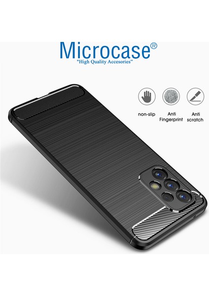 Samsung Galaxy A73 5g Brushed Carbon Fiber Silikon Kılıf - Siyah