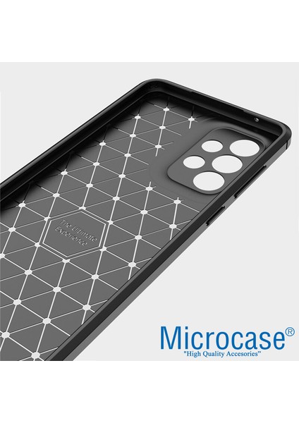 Samsung Galaxy A73 5g Brushed Carbon Fiber Silikon Kılıf - Siyah