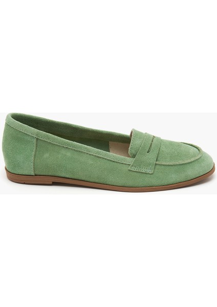 Sage Açık Yeşil Kadın Süet Loafer
