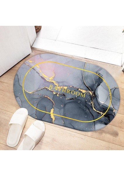 Kaymaz Banyo Halı Mat Halı Kırışıklık Ücretsiz Banyo Mat Halı Giriş Lavabo Banyo(Yurt Dışından)