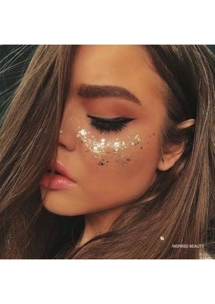 Jel Form Makyaj Simleri Glitter Işıltılı Yüz Makyajı 1 kutu mor