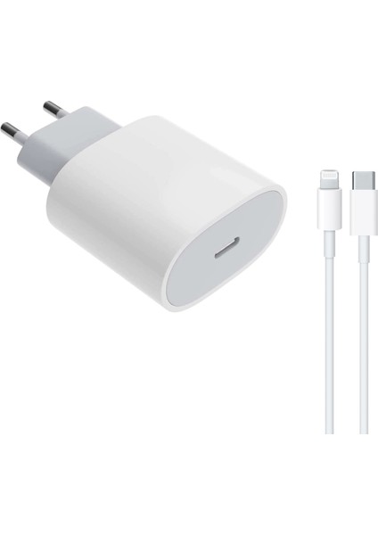 PD20W Quick Charger Type­-C Kablolu Şarj Aleti Set Beyaz
