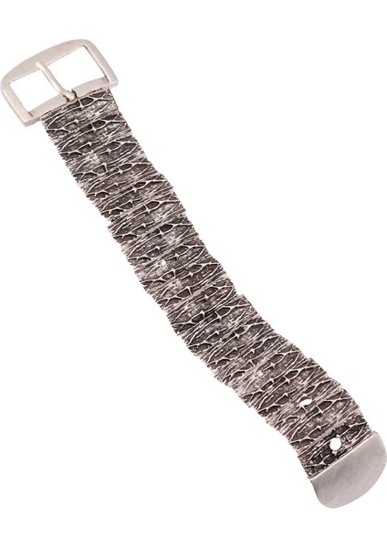 Kadın Antik Gümüş Kaplama Kabartma Dokulu Ayarlanabilir Saat Kordonu Model Geniş Bileklik indirimleri