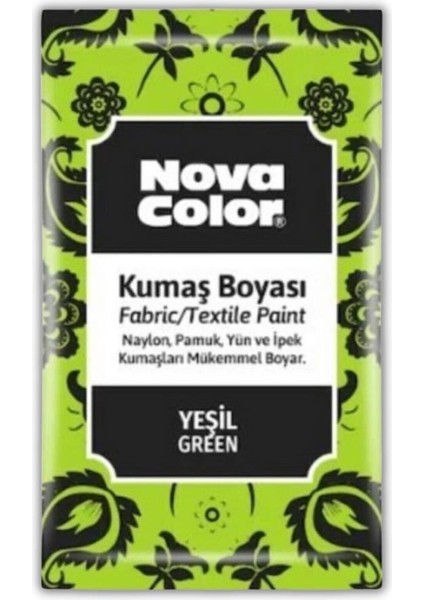 Kumaş Boyası Toz 12 gr 1 Adet Nova Color Toz Kumaş Boyası Kot Pantalon Gömlek Tişört Tekstil Kumaş Boyası 1 Adet