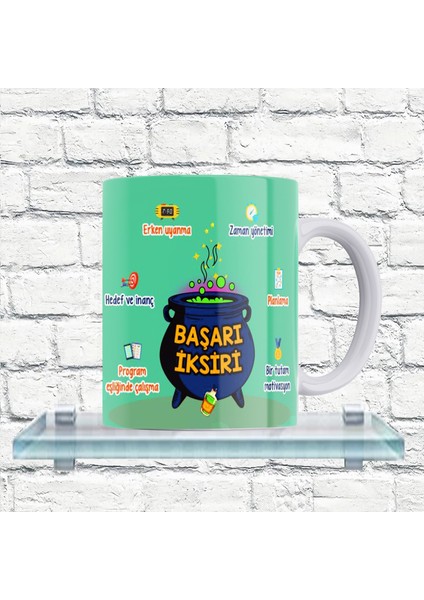 Başarı Iksiri Baskılı %100 Porselen Kupa