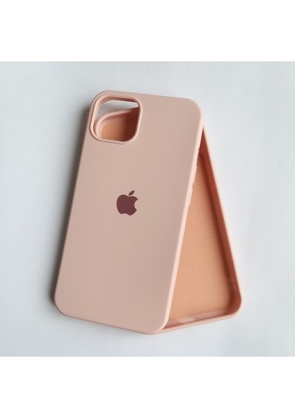 white iPhone 13 Uyumlu Lansman Içi Kadife Silikon Telefon Kilifi