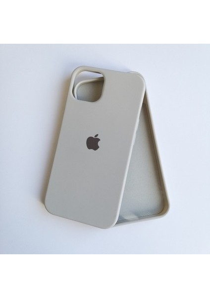 white iPhone 13 Uyumlu Lansman Içi Kadife Silikon Telefon Kilifi