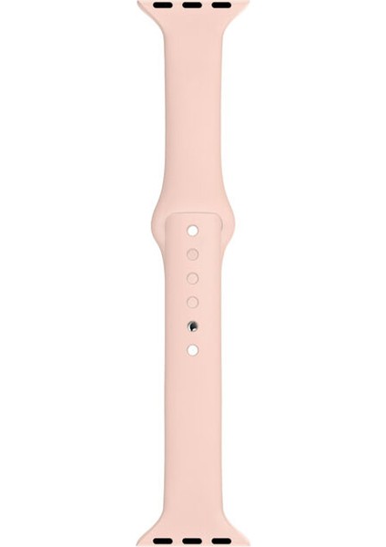 Apple Watch Seri 1 2 3 Için 38 mm Slim Silikon Kordon Kayış Kum Pembe
