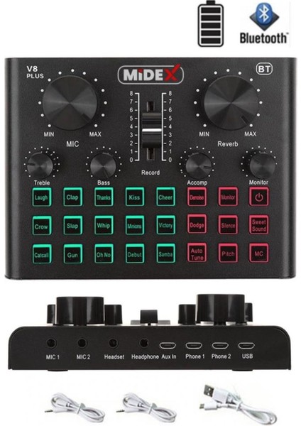 BM800 Live Head Set Efektli Ses Kartı Mikrofon Kulaklık Stand Kayıt Canlı Yayın Seti (PC ve Telefon)