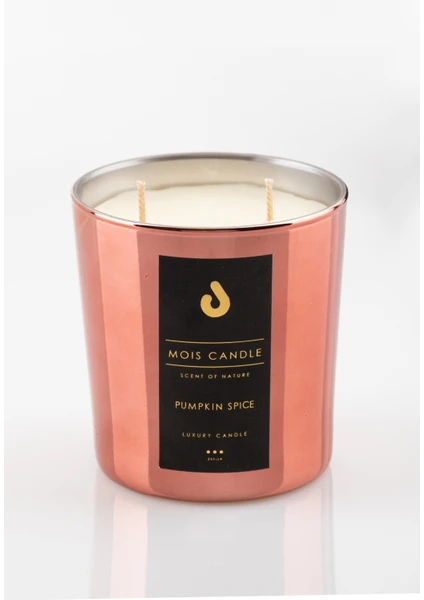 Mois Candle Pumpkın Spıce Meyve ve Baharat Kokulu Çift Fitilli 365 gr Cam Bardak Mum