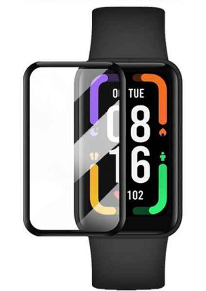 Xiaomi Redmi Smart Band Pro 1.47'' Tam Kaplayan Kavisli Ekran Koruyucu 3D Pet Film - Siyah