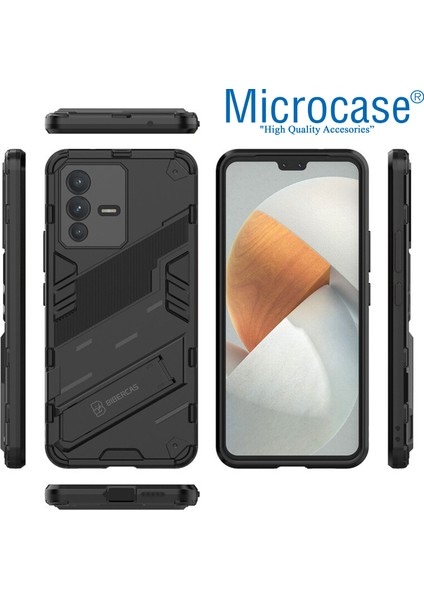 Vivo V23 5g Matrix Serisi Armor Standlı Perfect Koruma Kılıf - Siyah modelleri