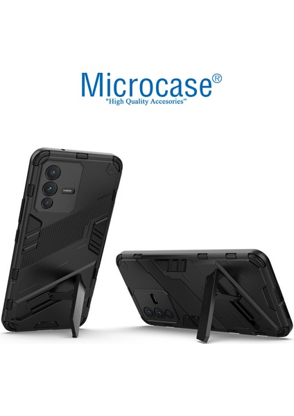 Vivo V23 5g Matrix Serisi Armor Standlı Perfect Koruma Kılıf - Siyah fırsatları