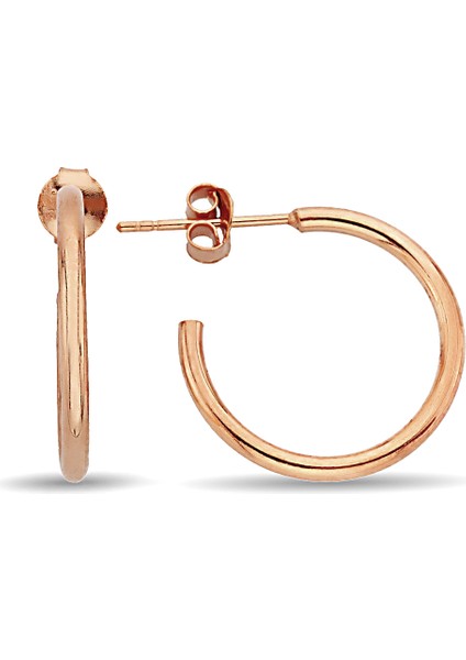 925 Ayar Gümüş Rose 13 mm Halka Küpe - K094401 fiyatları
