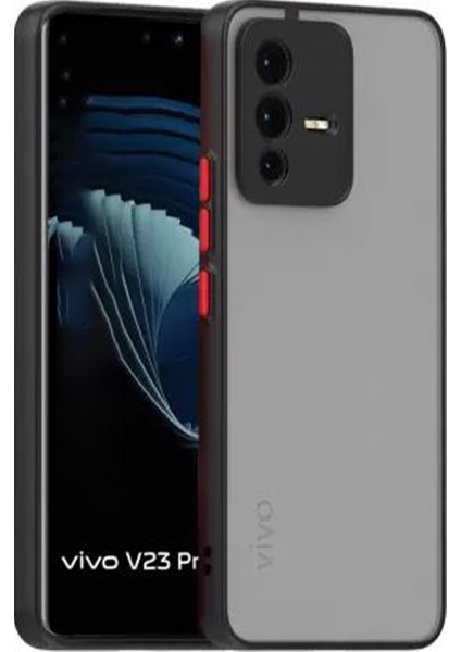 Vivo V23 5g London Serisi Darbeye Dayanıklı Kılıf - Buzlu Siyah