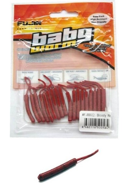 Baby Worm 5.2 cm Floating Lrf Silikonu Bloody Red