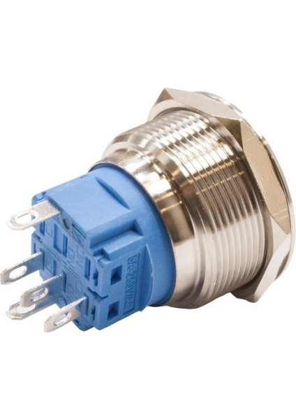 25B-P1Z-E 25MM Düz Anahtarlı Işıklı Metal Buton - Sarı