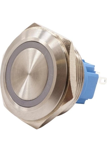 28B-P1Z-E 28MM Düz Anahtarlı Işıklı Metal Buton - Beyaz