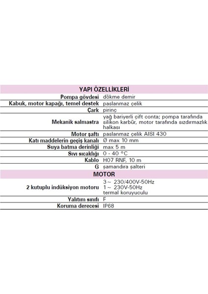 -Drenaj Pompası-DH100G (Monofaze)