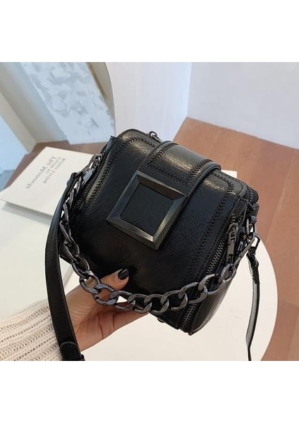 Yeni Pu Deri Retro Zincir Omuz Çantası (Yurt Dışından)