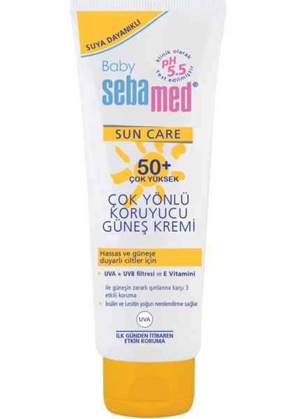 Baby Sun Care Suya Dayanıklı Spf 50+ Çok Yönlü Koruyucu Bebek Güneş Kremi 75 ml