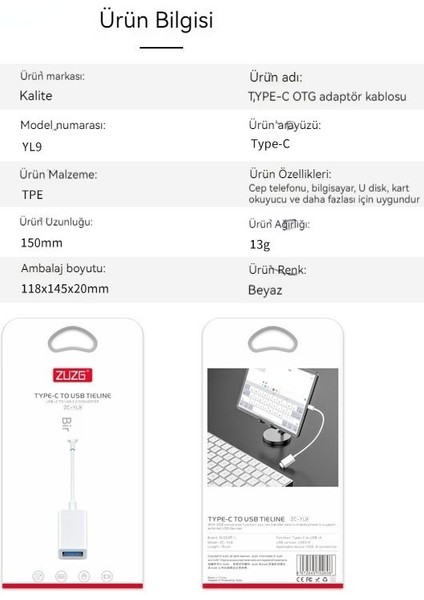Huawei Samsung Için Otg Adaptör Type-C Arayüzü (Yurt Dışından)