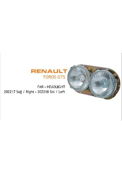 Far Renault R12 Toros 95 Mod.çerçevesız Sol (6AD)