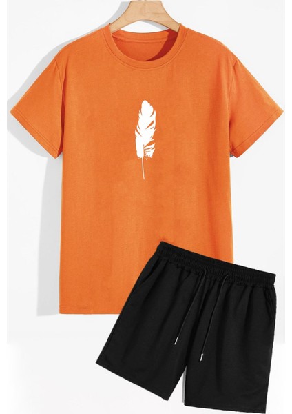 Tüy Şort T-Shirt Eşofman Takımı