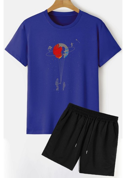 Uzay Temalı Şort T-Shirt Eşofman Takımı