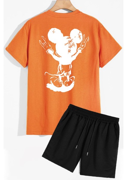 Sırt Baskılı Şort T-Shirt Eşofman Takımı