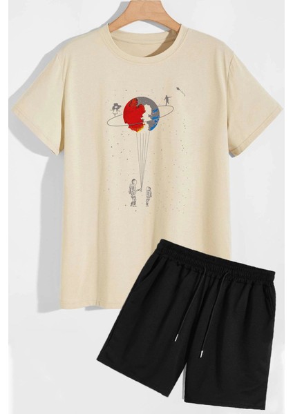 Uzay Temalı Şort T-Shirt Eşofman Takımı