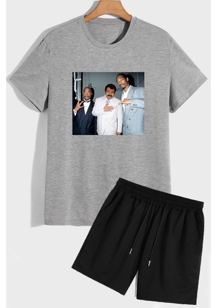 Müslüm Baskılı Şort T-Shirt Eşofman Takımı