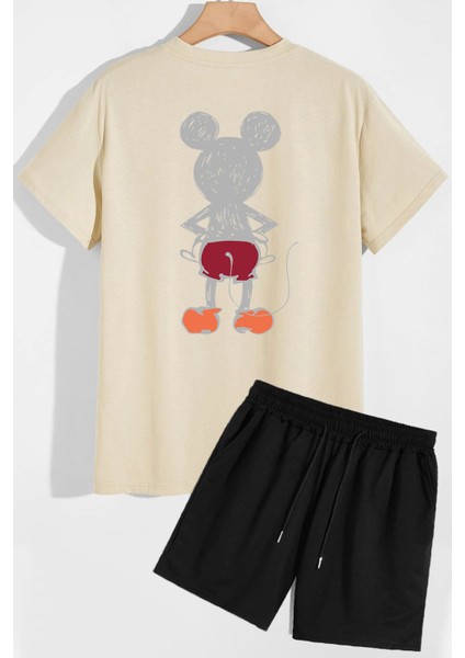 Sırt Baskılı Şort T-Shirt Eşofman Takımı