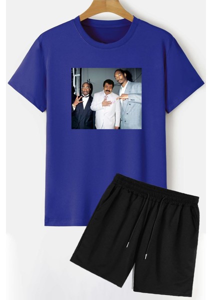 Müslüm Baskılı Şort T-Shirt Eşofman Takımı