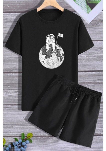 Uzay Temalı Şort T-Shirt Eşofman Takımı