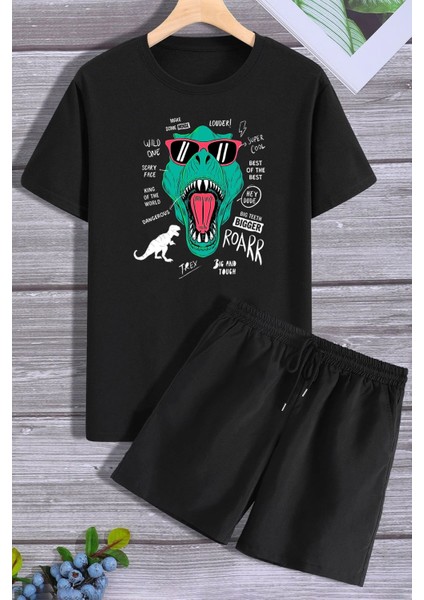 Dinazor Baskılı Şort T-Shirt Eşofman Takımı